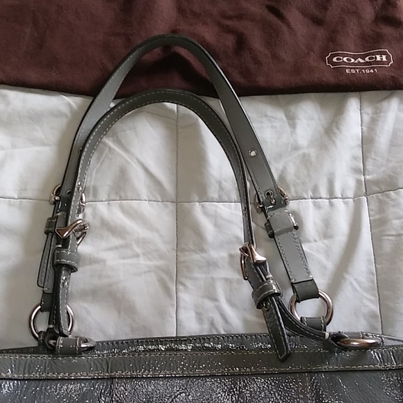 Coach F13761 Patent Leather Satchel W/ Dust Bag - Picture 10 of 12